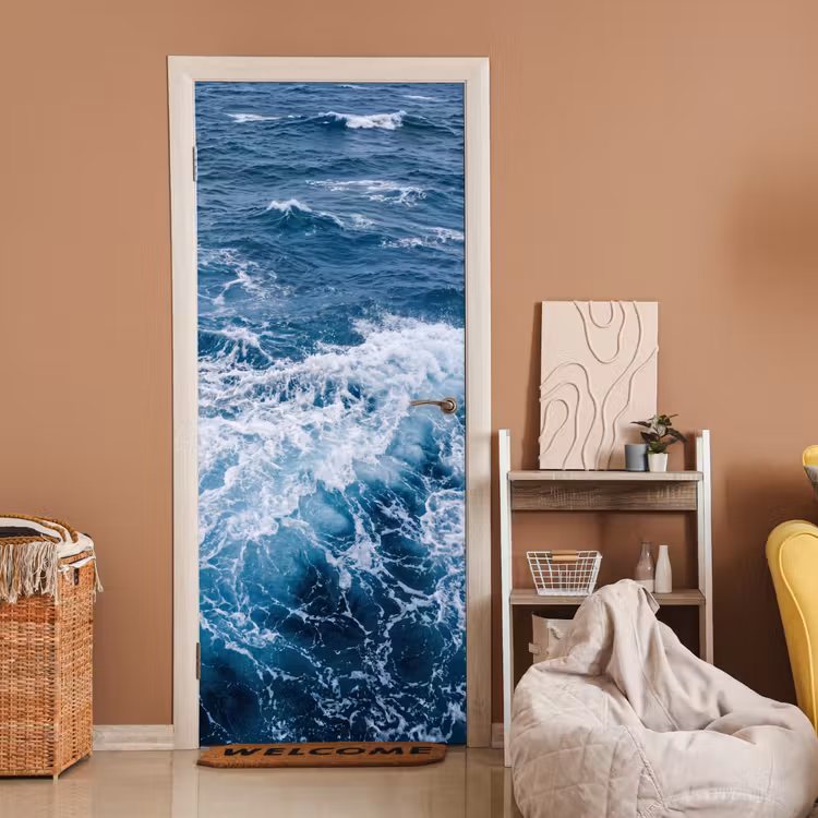 Deursticker - Golven - Oceaan - Blauw — 2