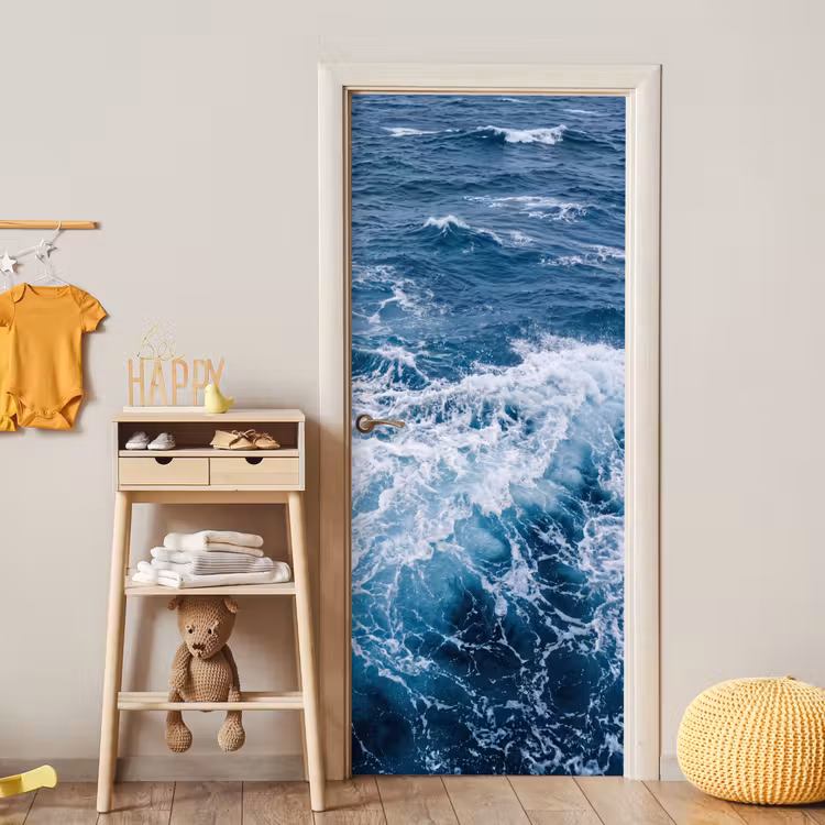 Deursticker - Golven - Oceaan - Blauw — 6