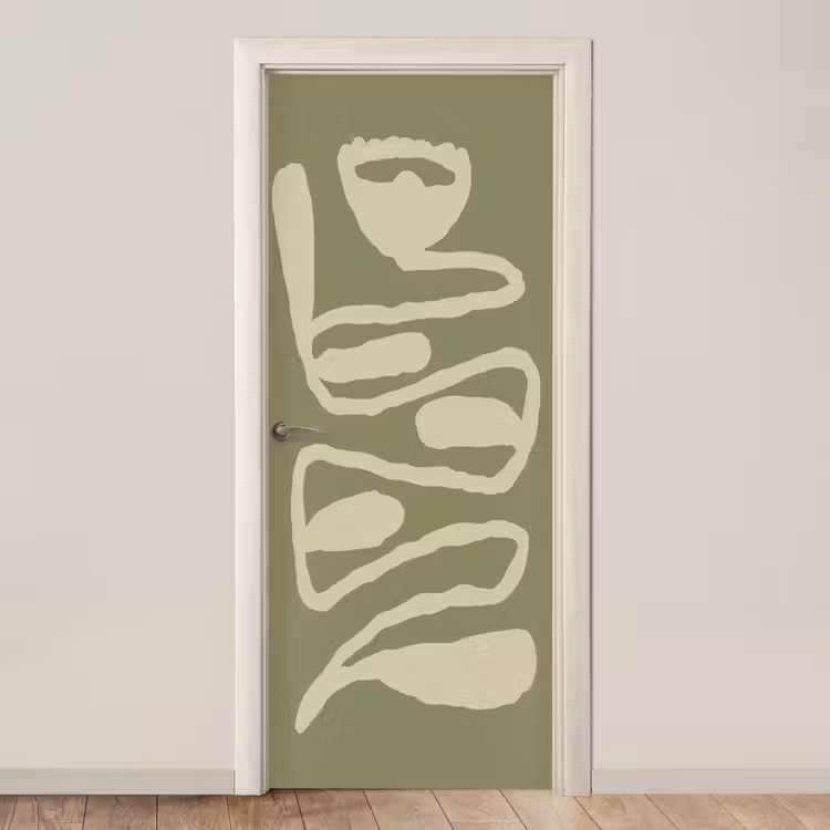 Deursticker - Groen - Abstracte kunst - Modern — 1