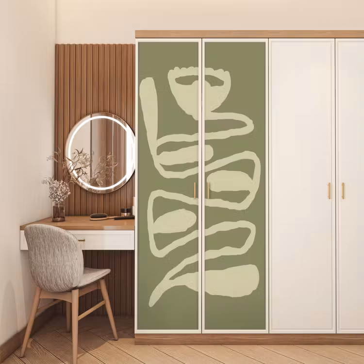 Deursticker - Groen - Abstracte kunst - Modern — 5