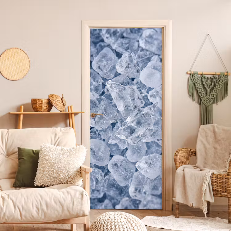 Deursticker - Ijsblokjes - Water - Blauw — 4