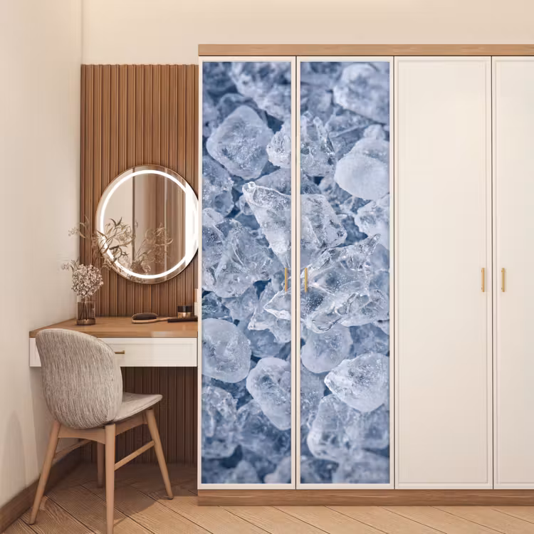 Deursticker - Ijsblokjes - Water - Blauw — 5
