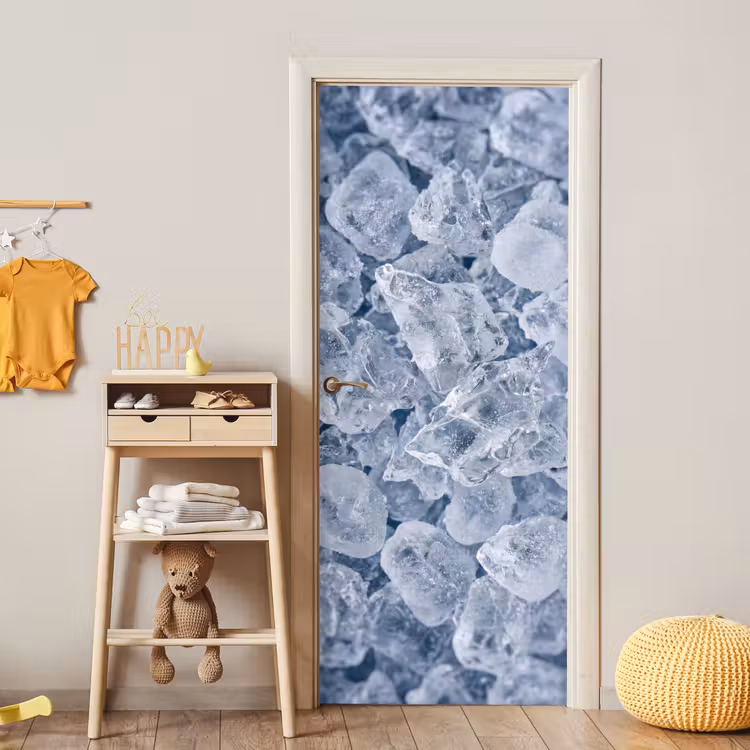 Deursticker - Ijsblokjes - Water - Blauw — 6