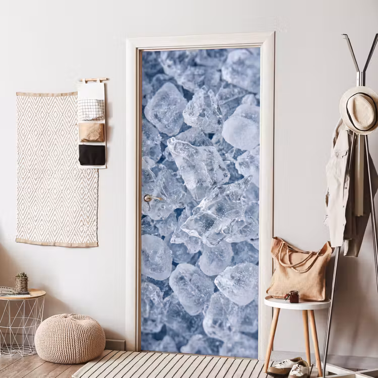 Deursticker - Ijsblokjes - Water - Blauw — 8