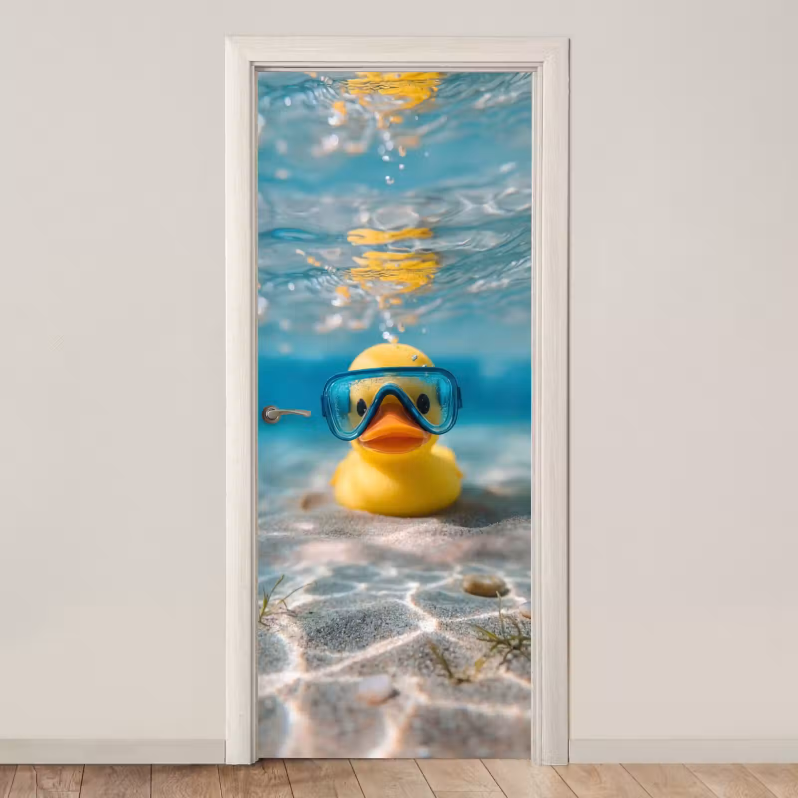 Deursticker - Duikbril - Eend - Water — 1