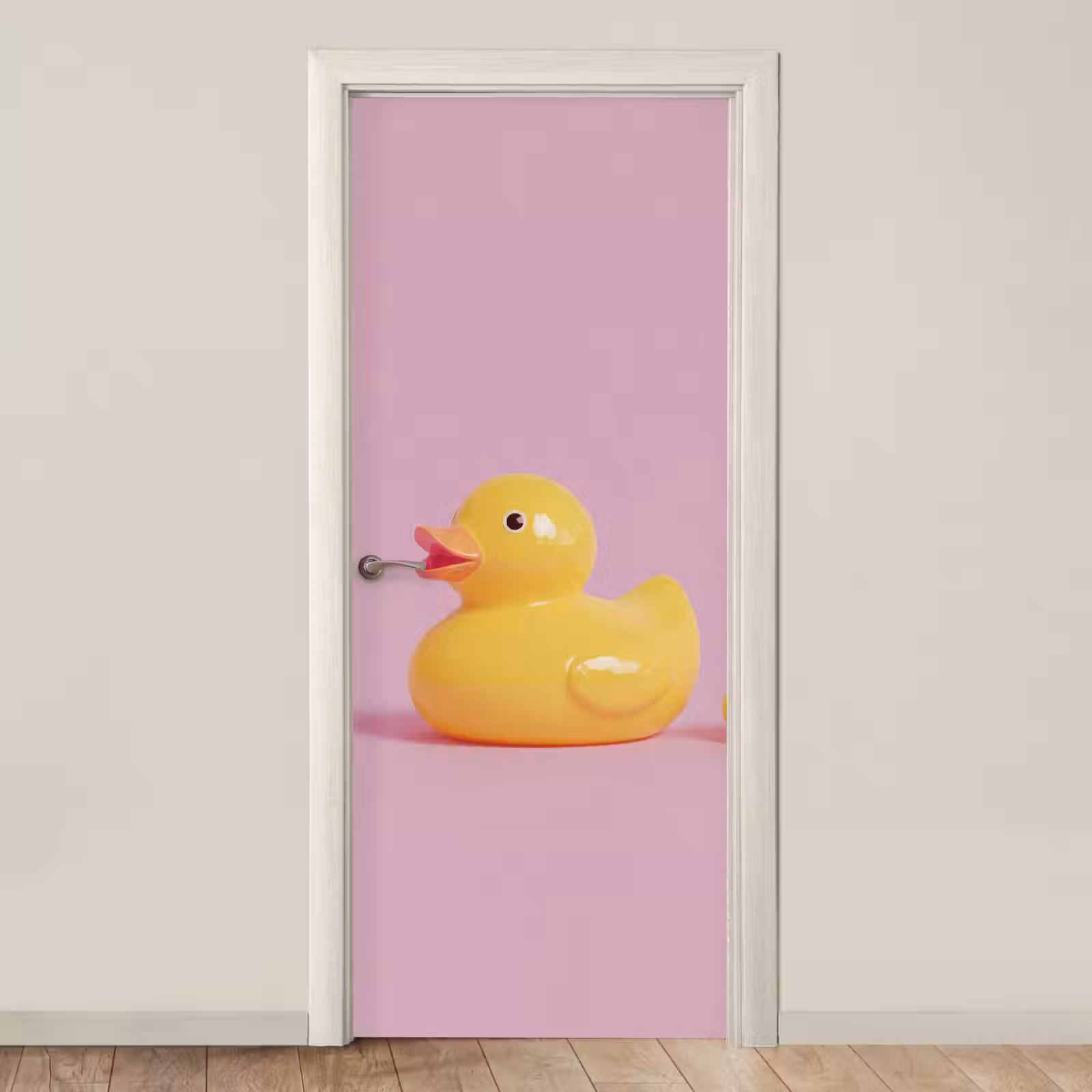 Deursticker - Eendjes - Vrolijk - Roze — 1
