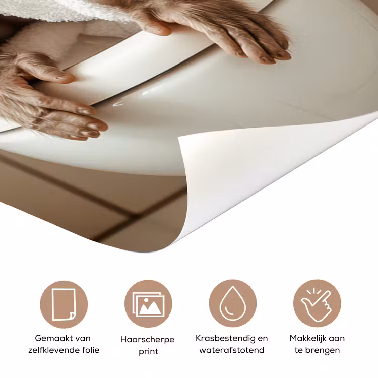 Deursticker - Aap - Modern - WC - Badjas — 3