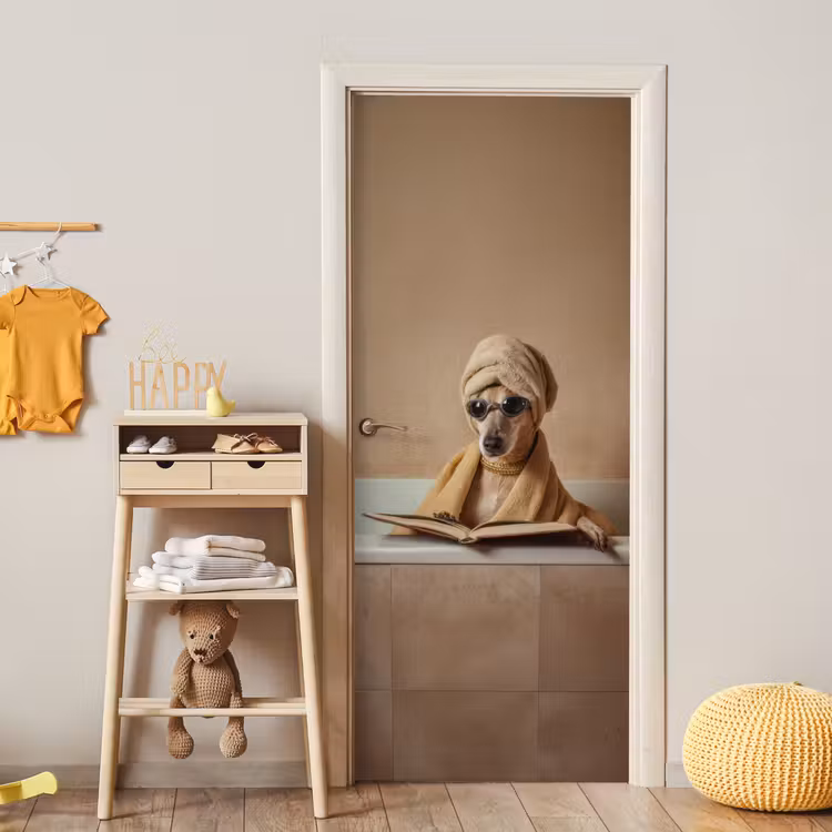 Deursticker - Bad - Hond - Boek - Zonnebril — 6
