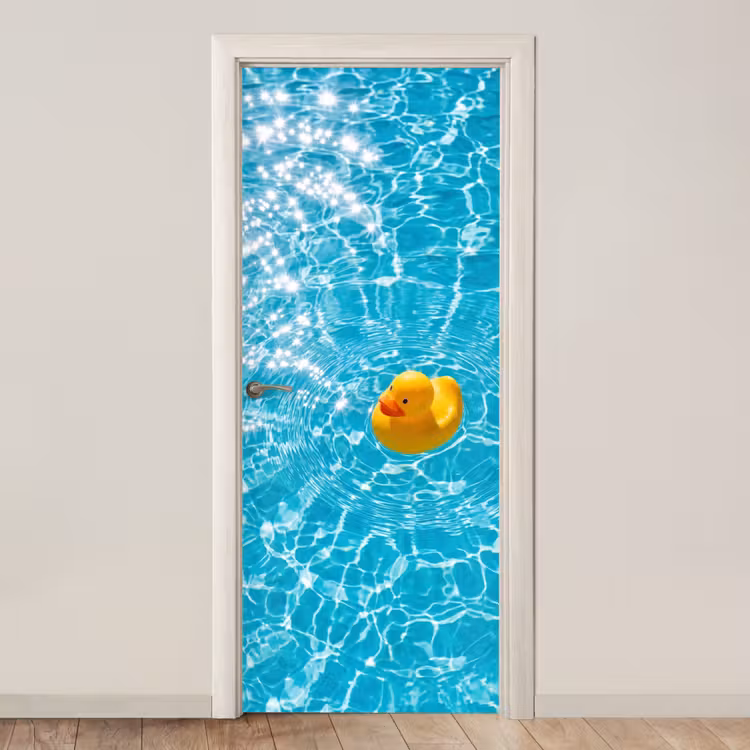 Deursticker - Badeend - Dobberen - Blauw — 1