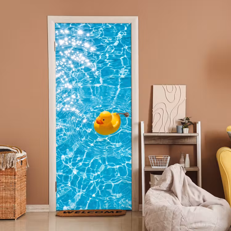 Deursticker - Badeend - Dobberen - Blauw — 2