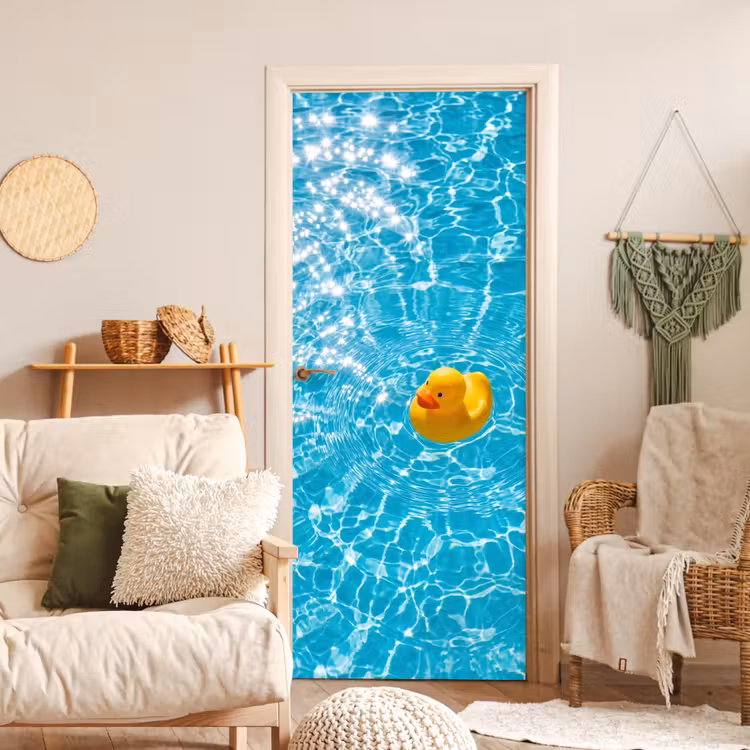Deursticker - Badeend - Dobberen - Blauw — 4