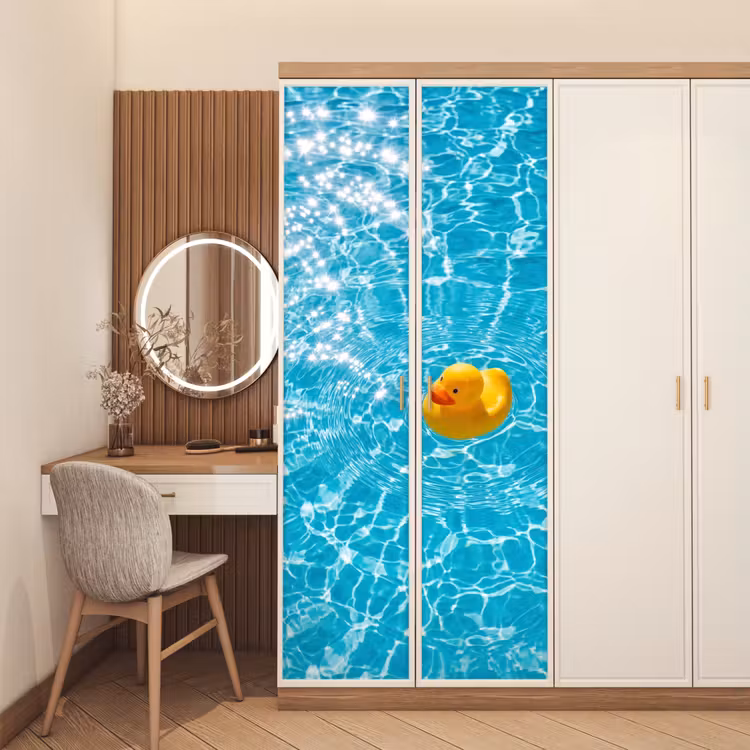Deursticker - Badeend - Dobberen - Blauw — 5