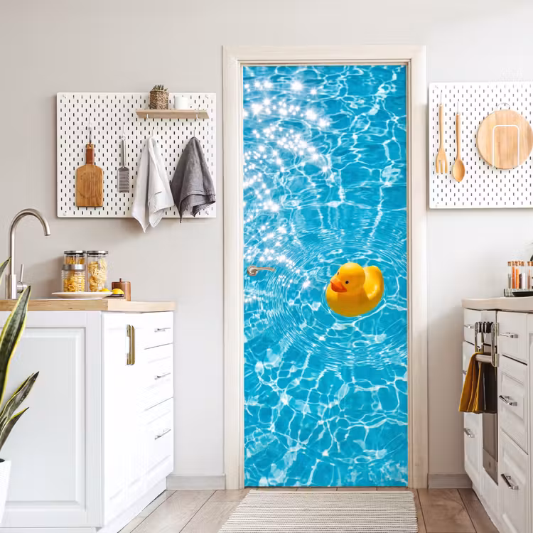 Deursticker - Badeend - Dobberen - Blauw — 7