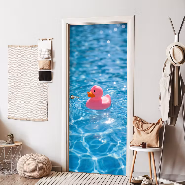 Deursticker - Badeend - Dobberend - Roze — 8