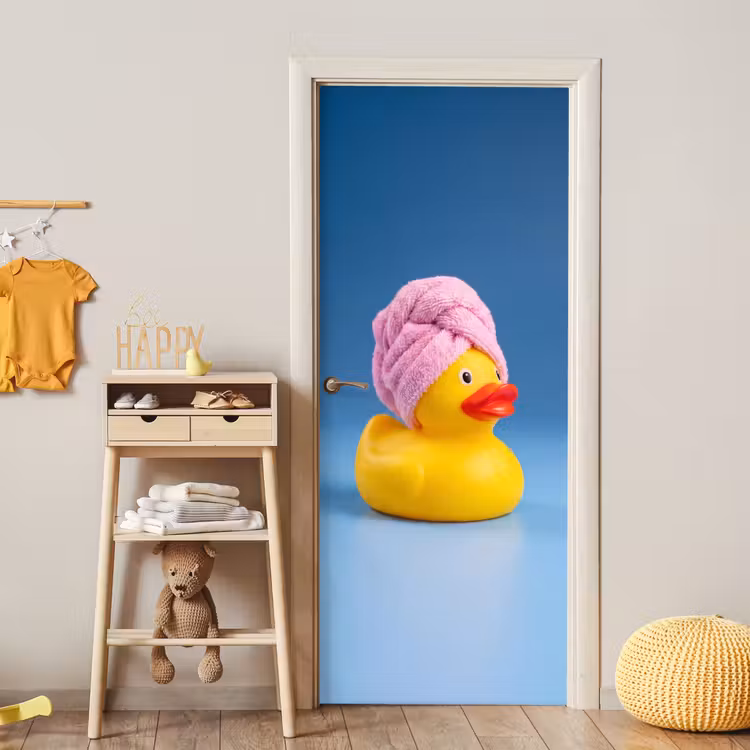 Deursticker - Badeend - Handdoek - Blauw — 6