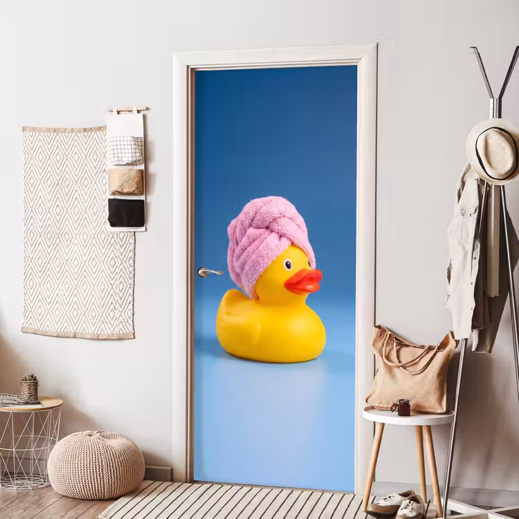 Deursticker - Badeend - Handdoek - Blauw — 8