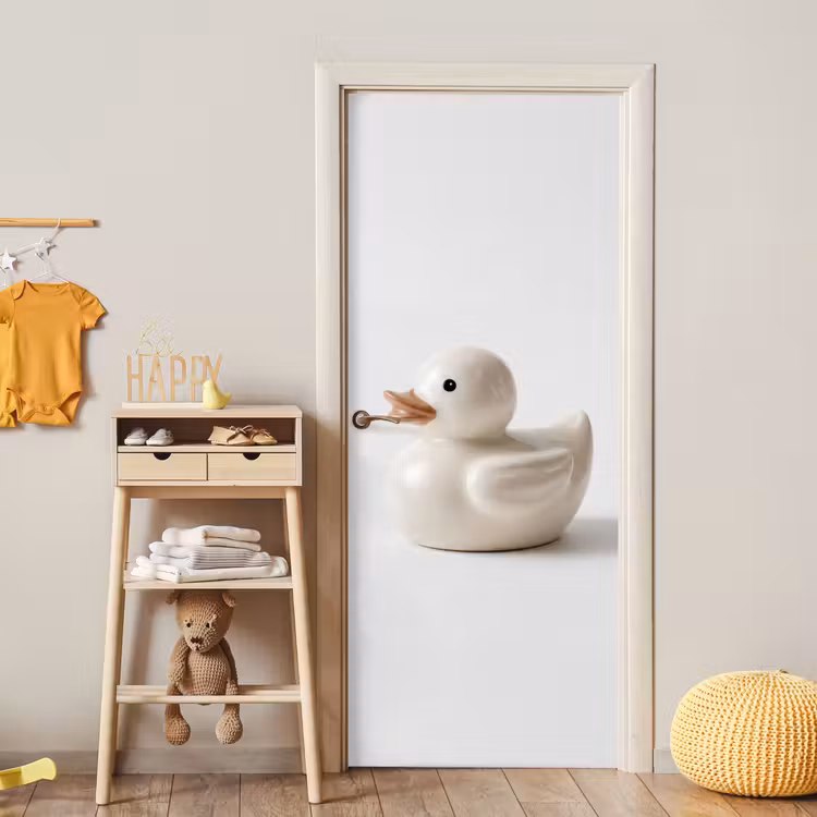 Deursticker - Badeend - Minimalistisch - Wit — 6