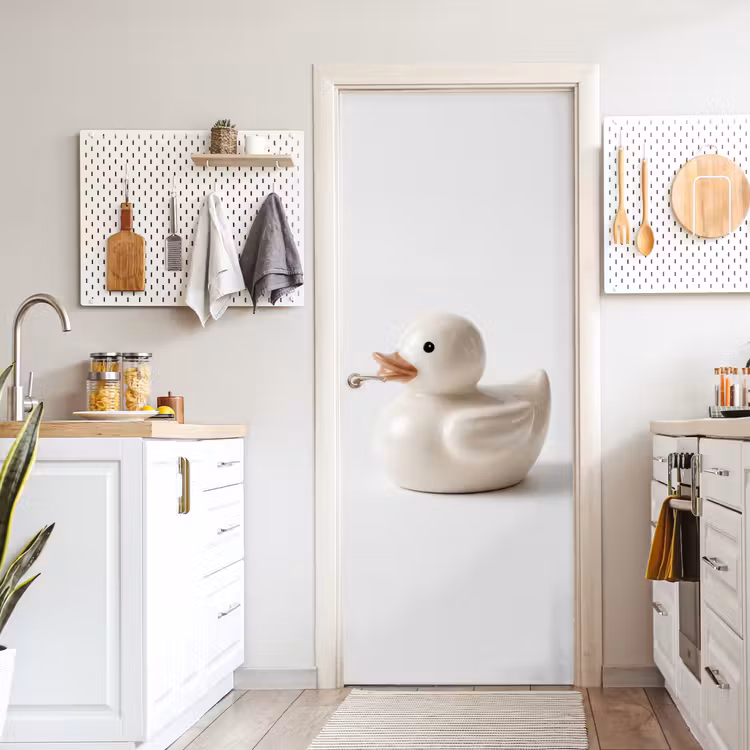 Deursticker - Badeend - Minimalistisch - Wit — 7