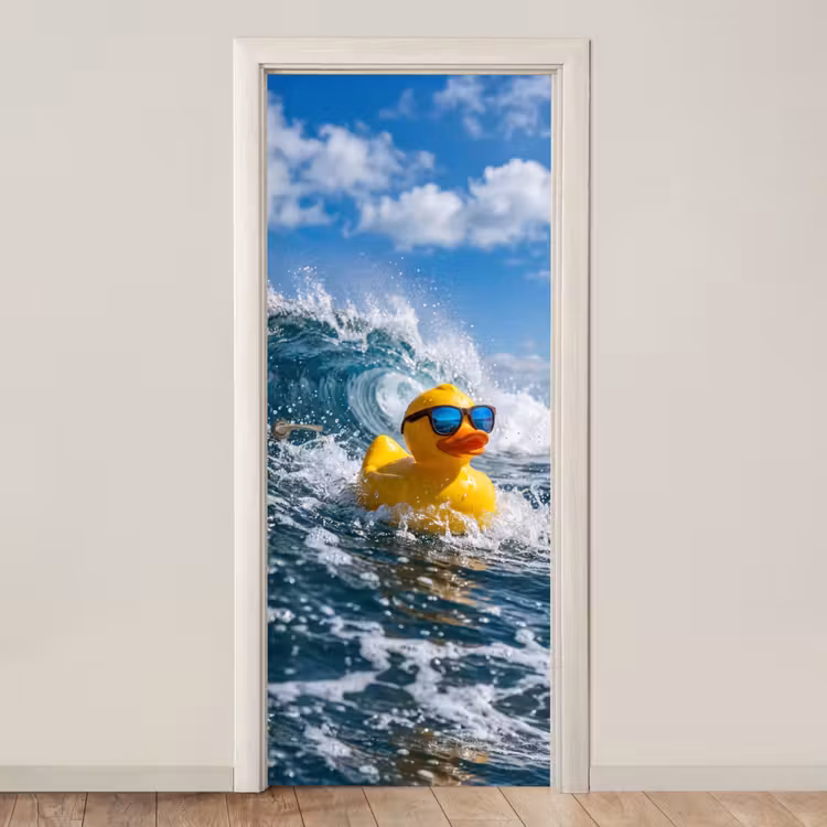 Deursticker - Badeend - Stoer - Golven — 1