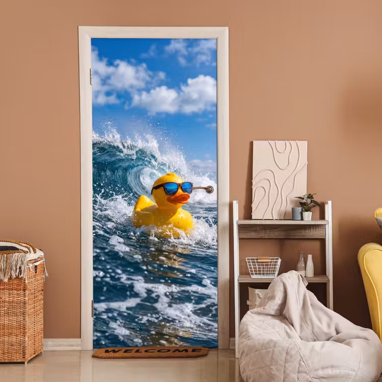 Deursticker - Badeend - Stoer - Golven — 2