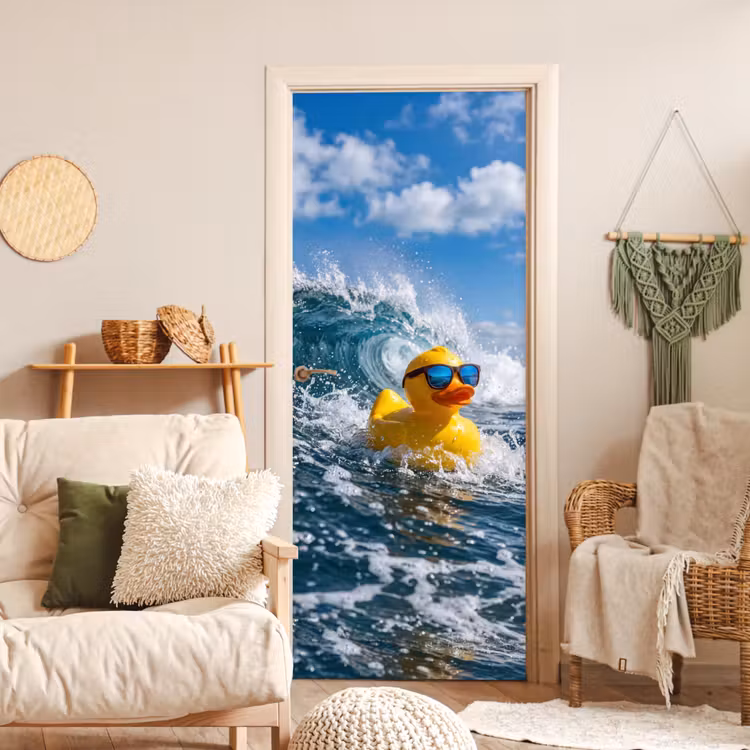 Deursticker - Badeend - Stoer - Golven — 4