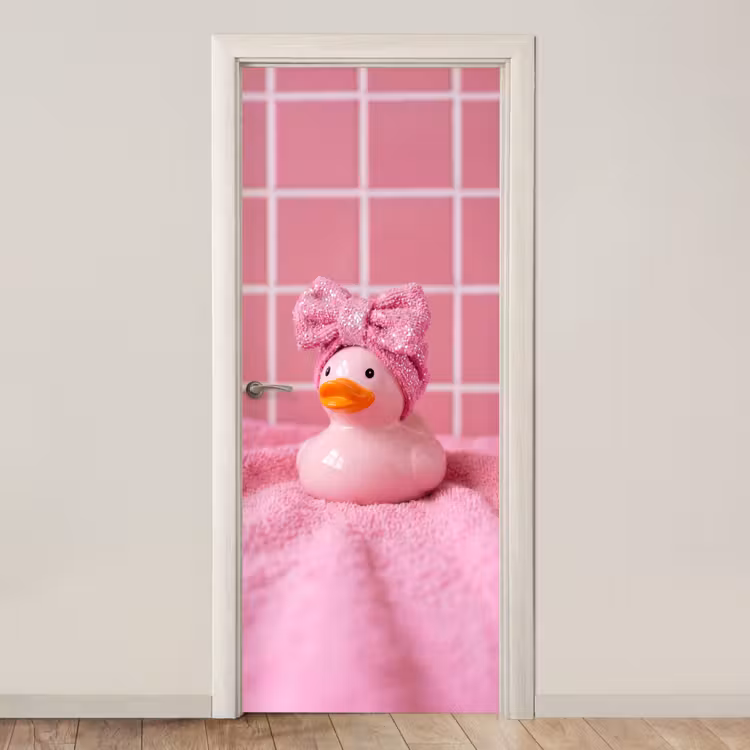Deursticker - Badeend -Strik - Roze — 1