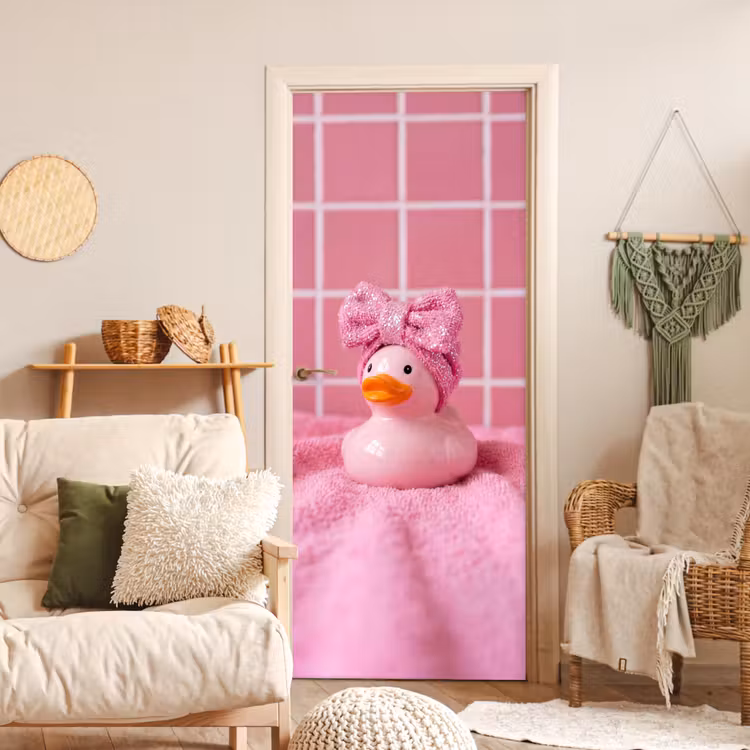 Deursticker - Badeend -Strik - Roze — 4