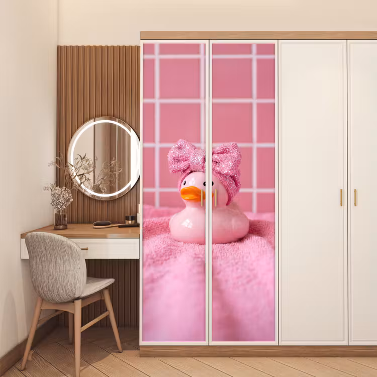 Deursticker - Badeend -Strik - Roze — 5