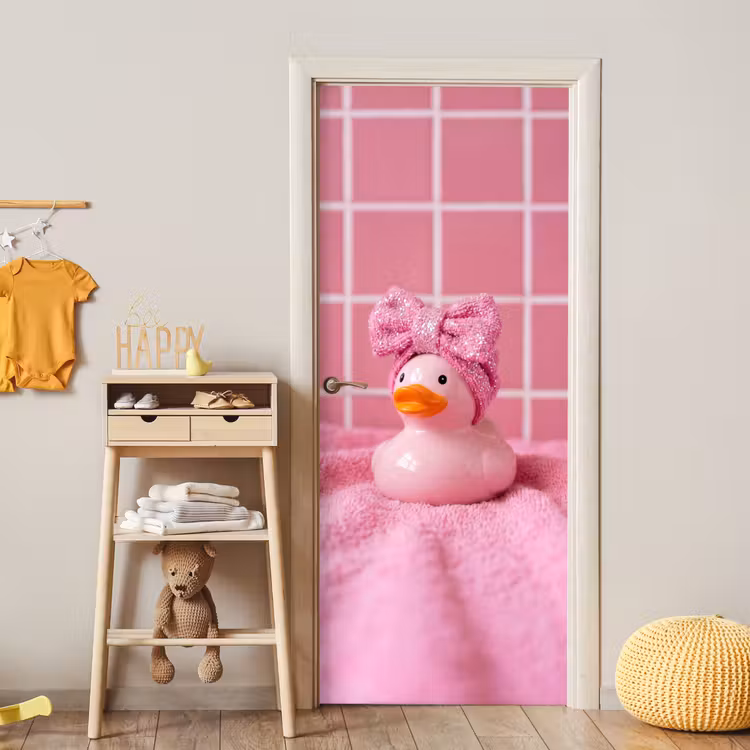 Deursticker - Badeend -Strik - Roze — 6