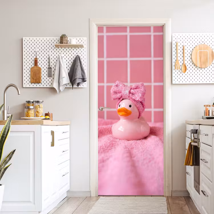Deursticker - Badeend -Strik - Roze — 7