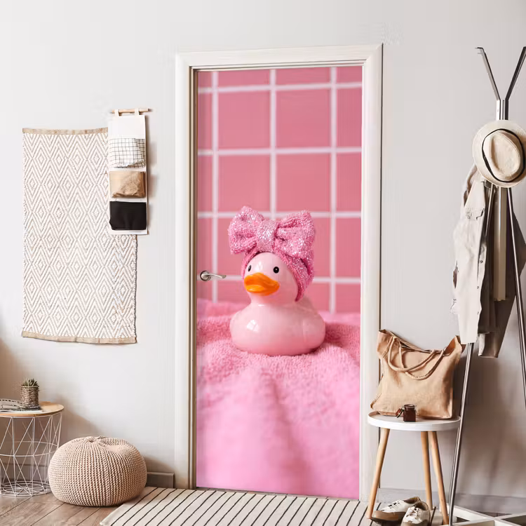 Deursticker - Badeend -Strik - Roze — 8