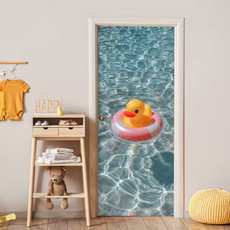 Deursticker - Badeend - Zwemband - Geel — 6