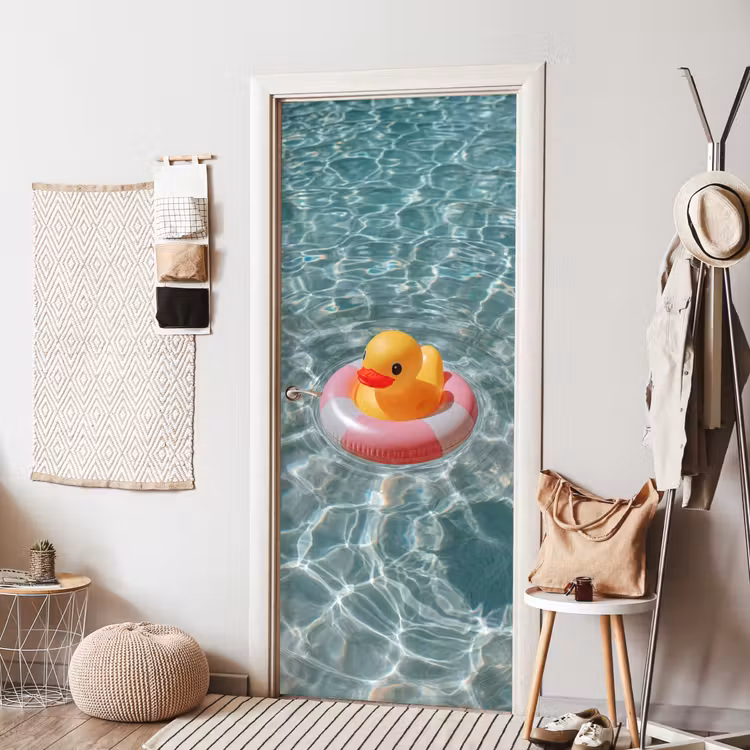Deursticker - Badeend - Zwemband - Geel — 8