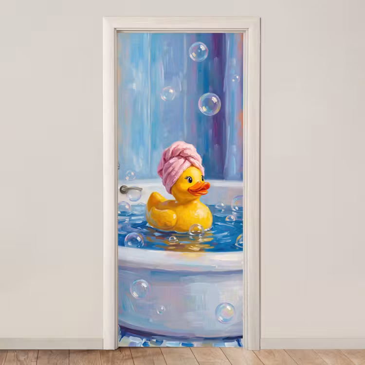 Deursticker - Creatief - Badeend - Kleurrijk — 1