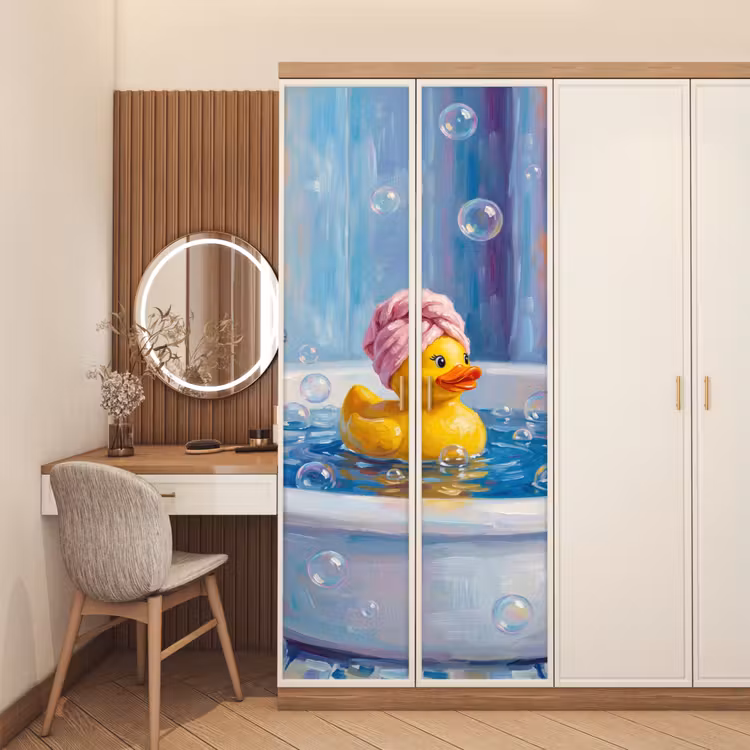 Deursticker - Creatief - Badeend - Kleurrijk — 5