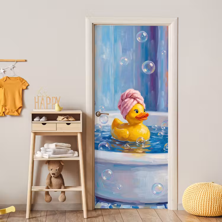 Deursticker - Creatief - Badeend - Kleurrijk — 6