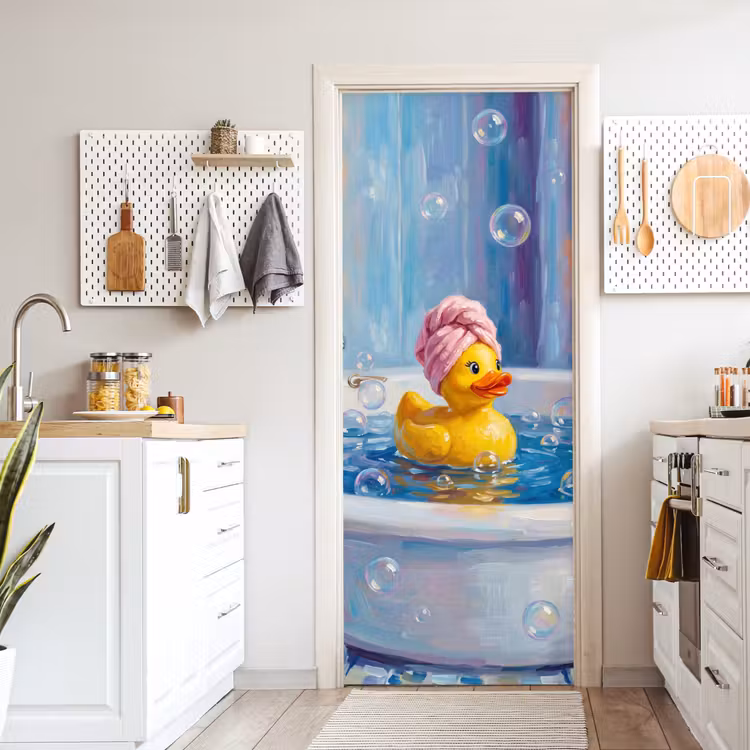 Deursticker - Creatief - Badeend - Kleurrijk — 7