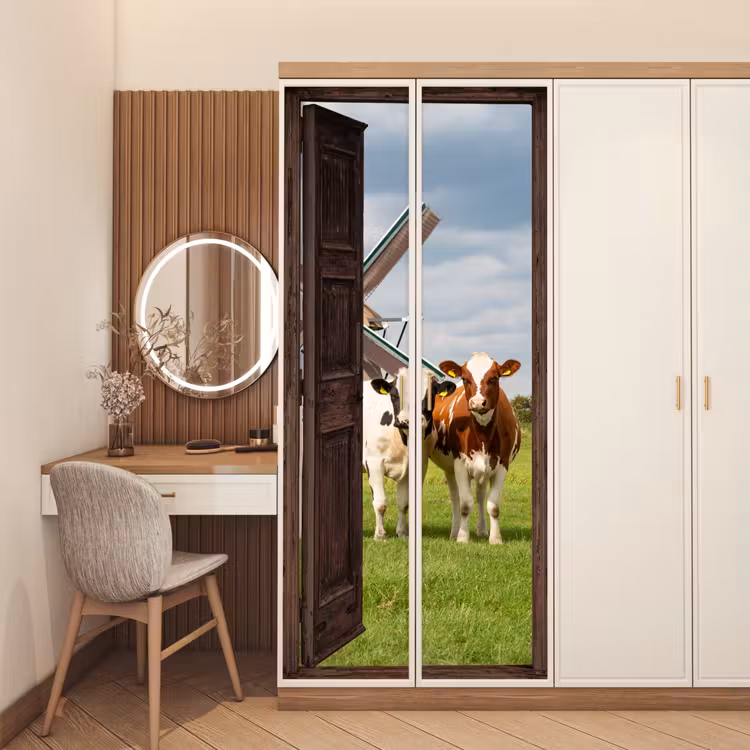 Deursticker - Doorkijk - Koeien - Dieren - Weiland - Natuur — 5