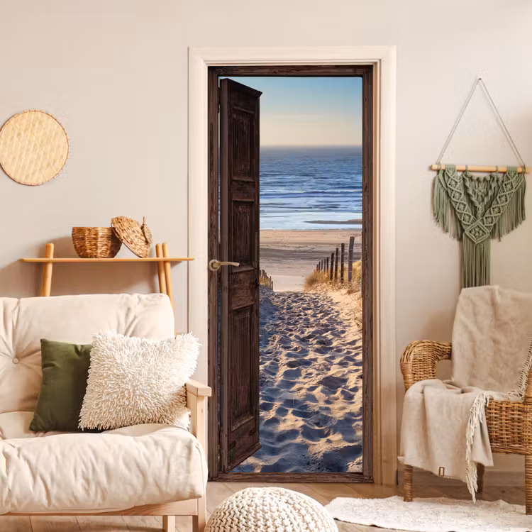 Deursticker - Doorkijk - Strand - Zee - Pad - Duinen — 4
