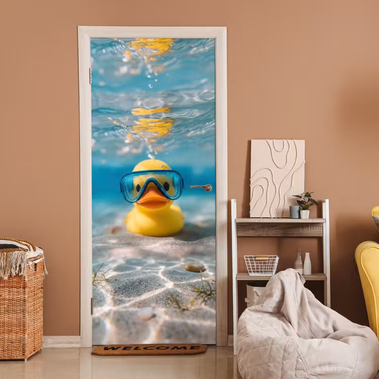 Deursticker - Duikbril - Eend - Water — 2