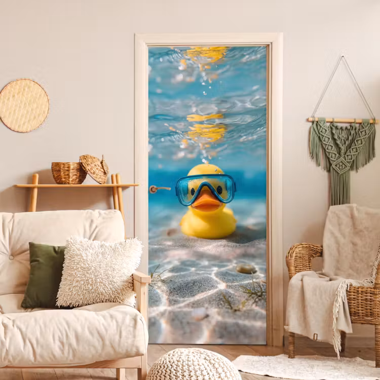 Deursticker - Duikbril - Eend - Water — 4