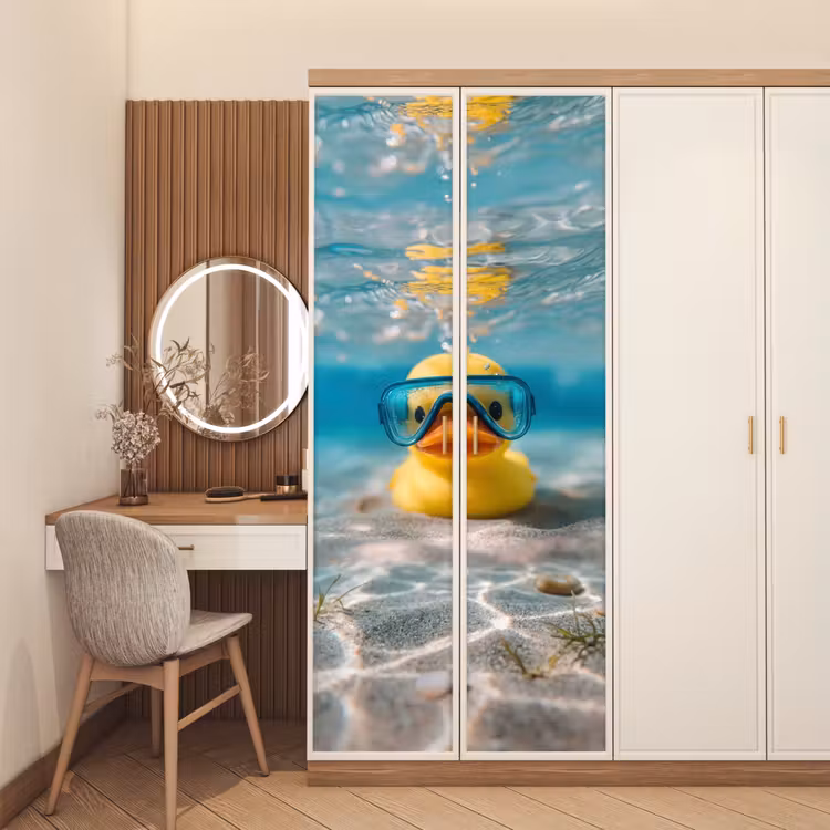 Deursticker - Duikbril - Eend - Water — 5