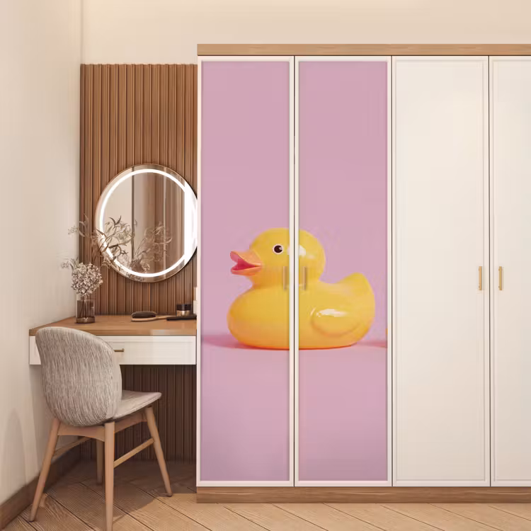 Deursticker - Eendjes - Vrolijk - Roze — 5