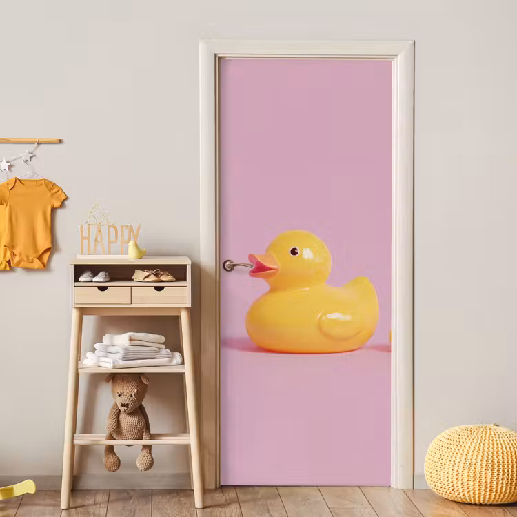 Deursticker - Eendjes - Vrolijk - Roze — 6