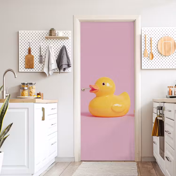 Deursticker - Eendjes - Vrolijk - Roze — 7