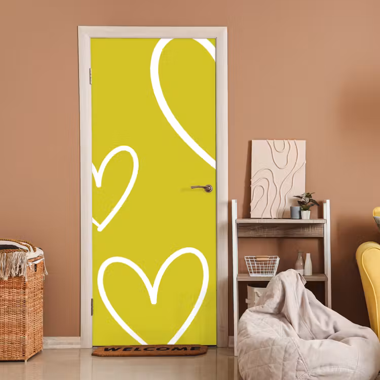 Deursticker - Groen - Hartjes - Wit — 2