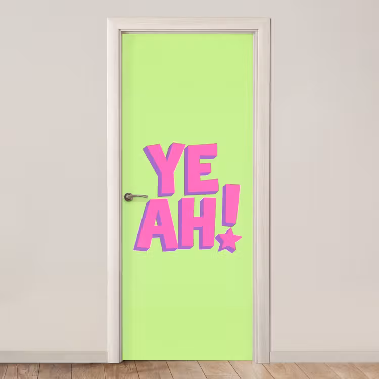 Deursticker - Groen - Neon - Quote — 1