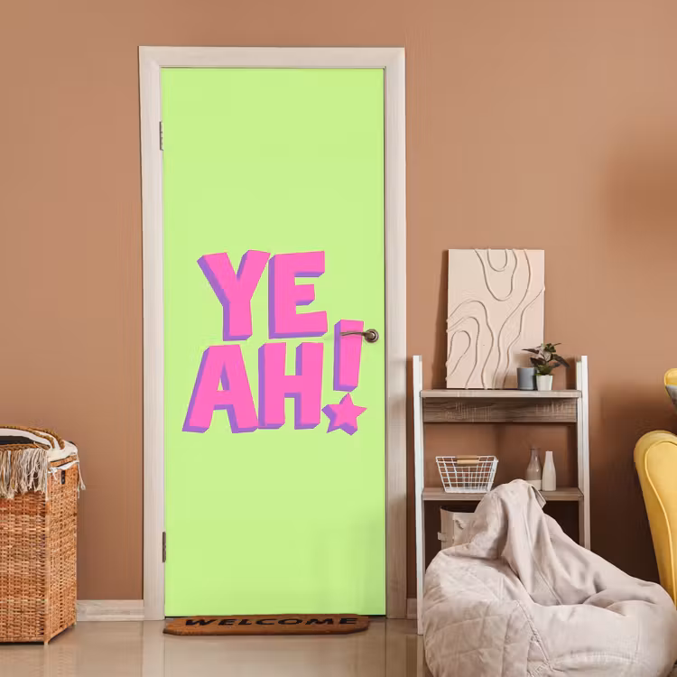 Deursticker - Groen - Neon - Quote — 2