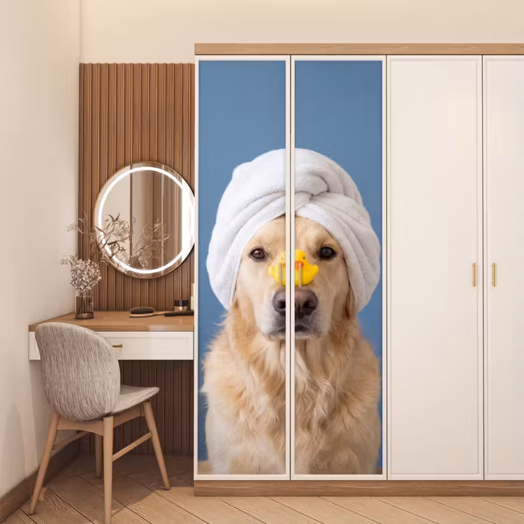 Deursticker - Hond - Badeend - Geel — 5