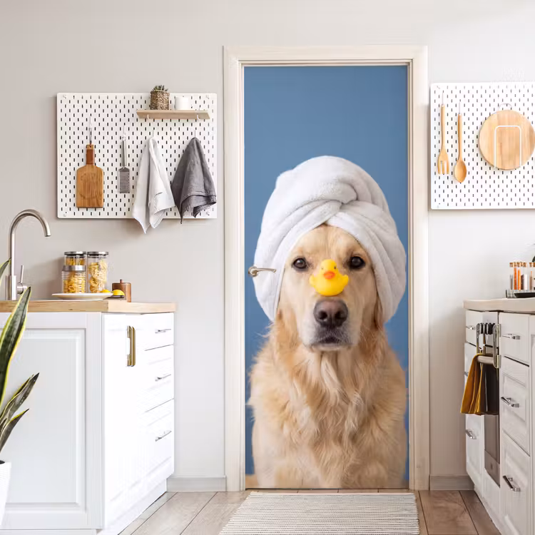 Deursticker - Hond - Badeend - Geel — 7